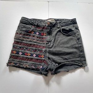 TopShop Embroidered Moto Shorts